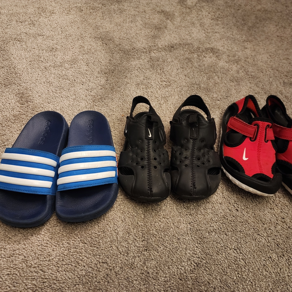 Boys Size 10T Nike & Adidas Sandal Lot